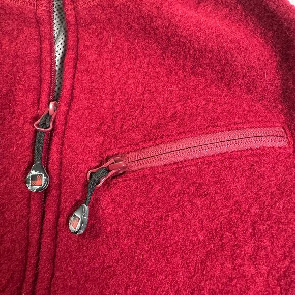 Woolrich Jacket Womens XL Red Wool Full Zip Grip Waist Mesh Lined Coat Mock Neck - Picture 9 of 13